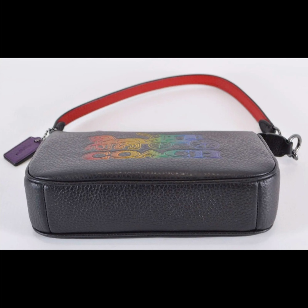 COACH Rainbow Signature Black Leather Nolita Handbag - Picture 6 of 9